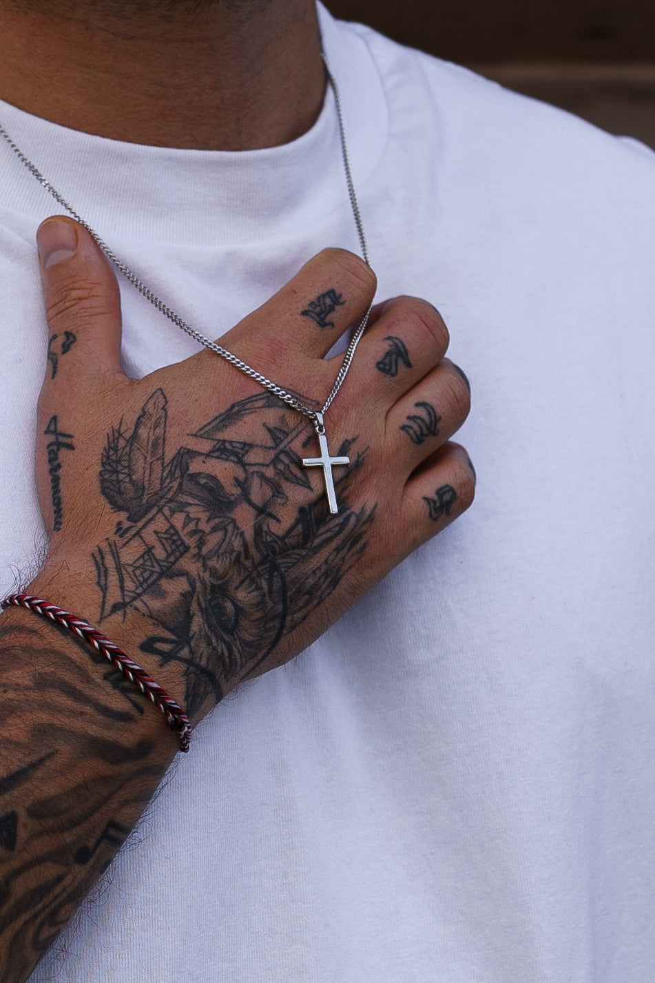 HERREN HALSKETTEN SILBER MIT KREUZANHÄNGER - DEINSCHMUCK BY TL