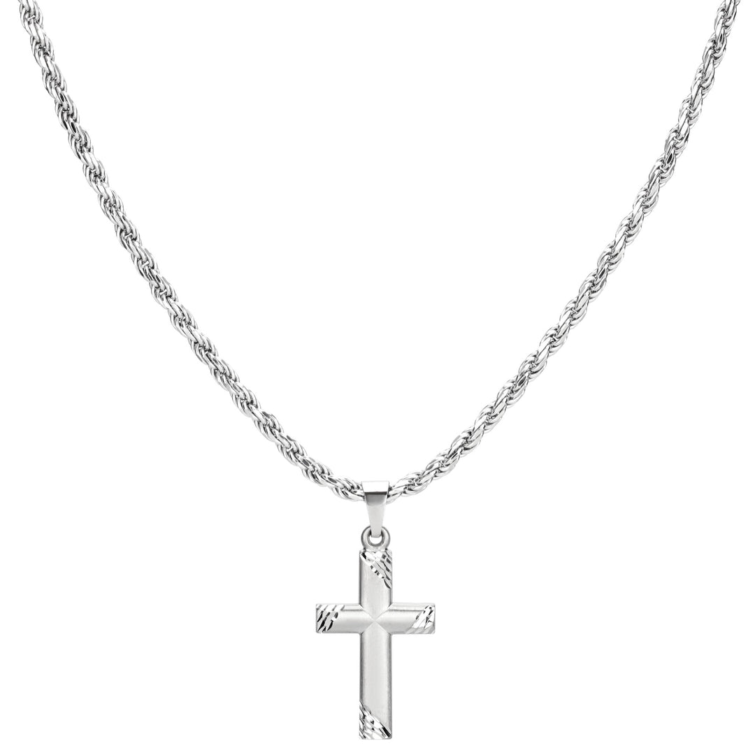 925 Silber 2,3mm Kordel Halskette mit Kreuzanhänger klein für Männer und Frauen von Deinschmuck by TL