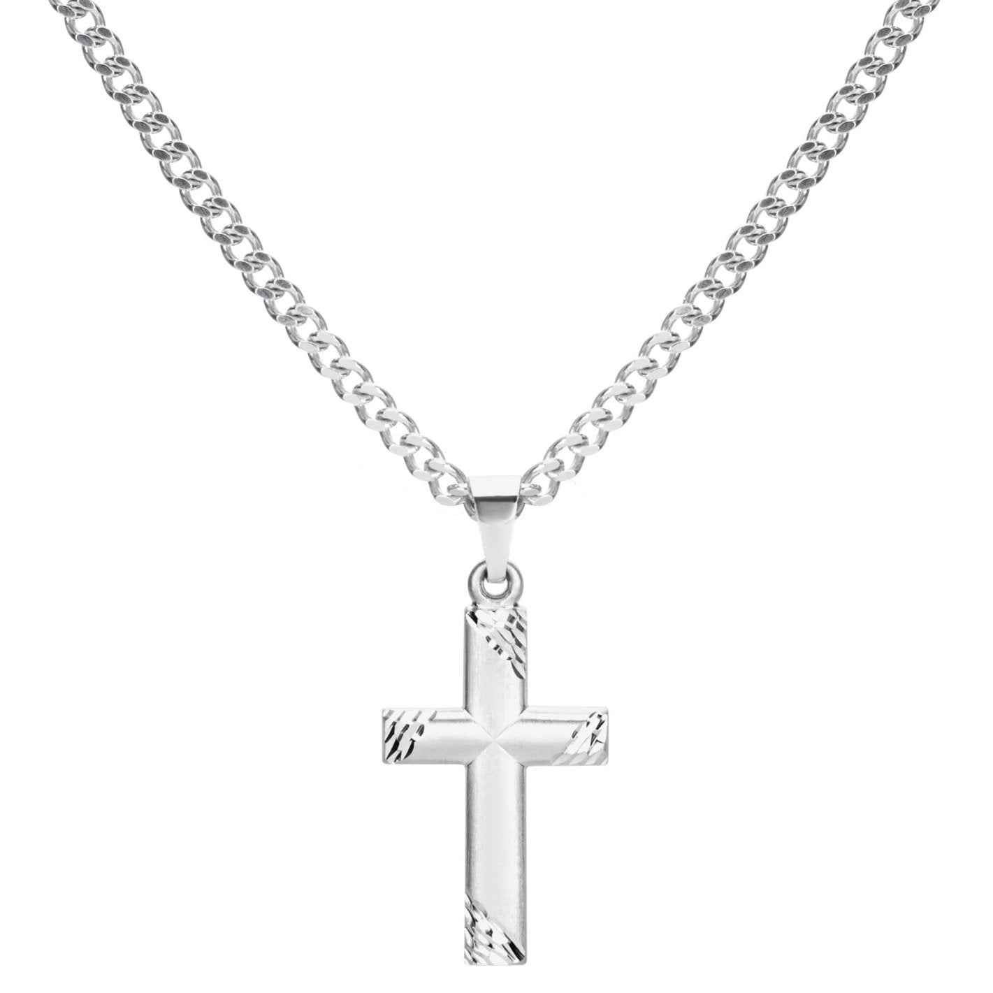 925 silver necklace with cross pendant Small 2.4mm