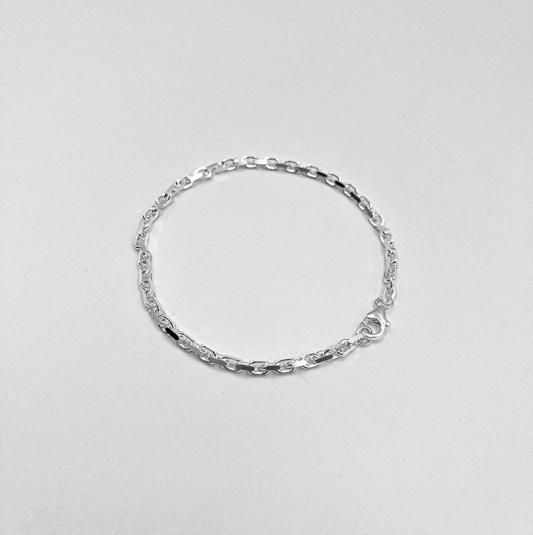 925 Silber Ankerarmband in 3mm breite Diamantiert - Deinschmuck by TL