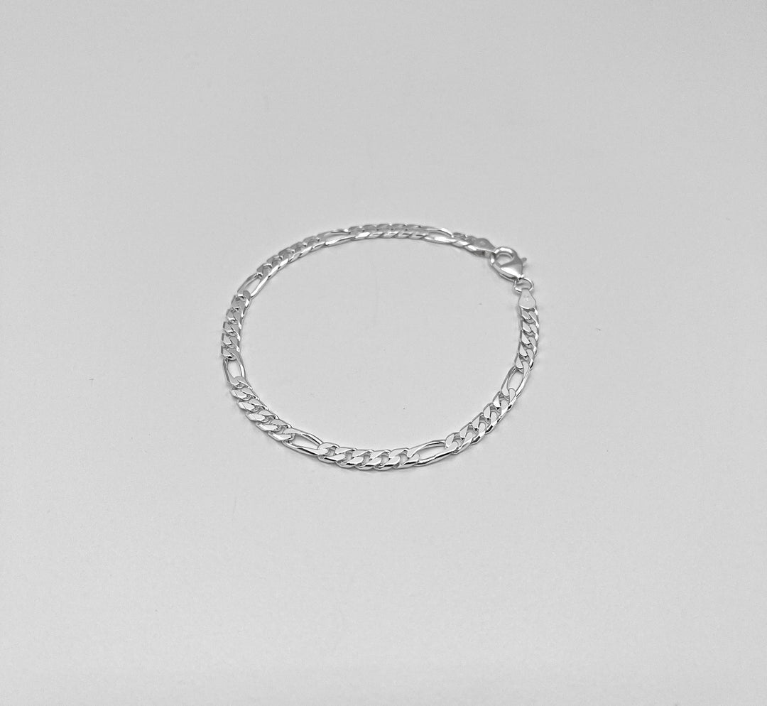 925 Silber Figaroarmband in 4,3mm breite Diamantiert - Deinschmuck by TL