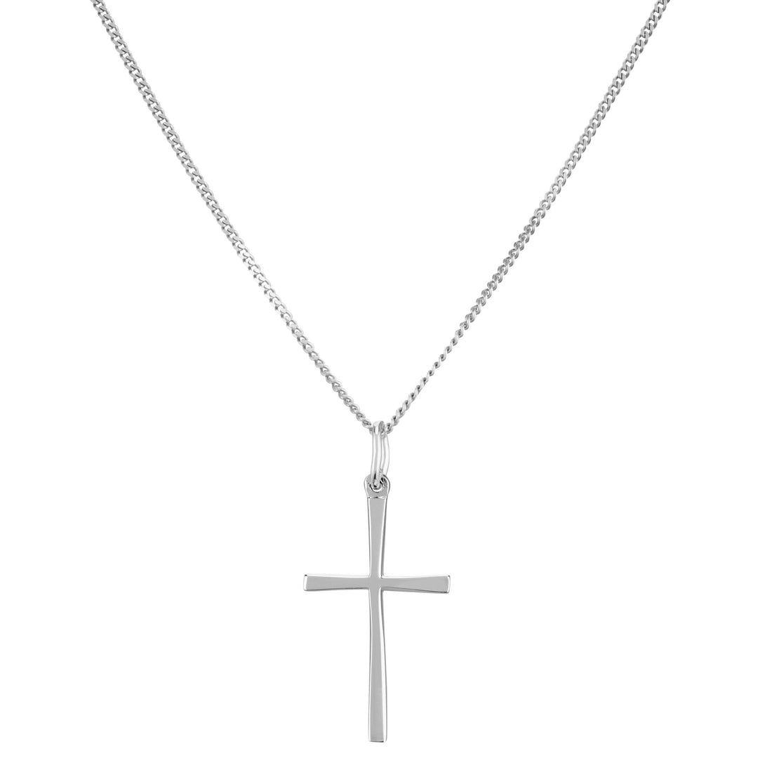 925 Silber Halskette mit Kreuzanhänger 12,5 x 22,5mm Rhodiniert für Frauen Damen von Deinschmuck by TL