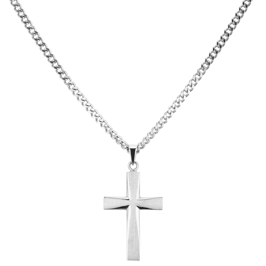 925 Silber Halskette mit Kreuzanhänger 16,5 x 24mm Rhodiniert für Männer und Frauen von Deinschmuck by TL