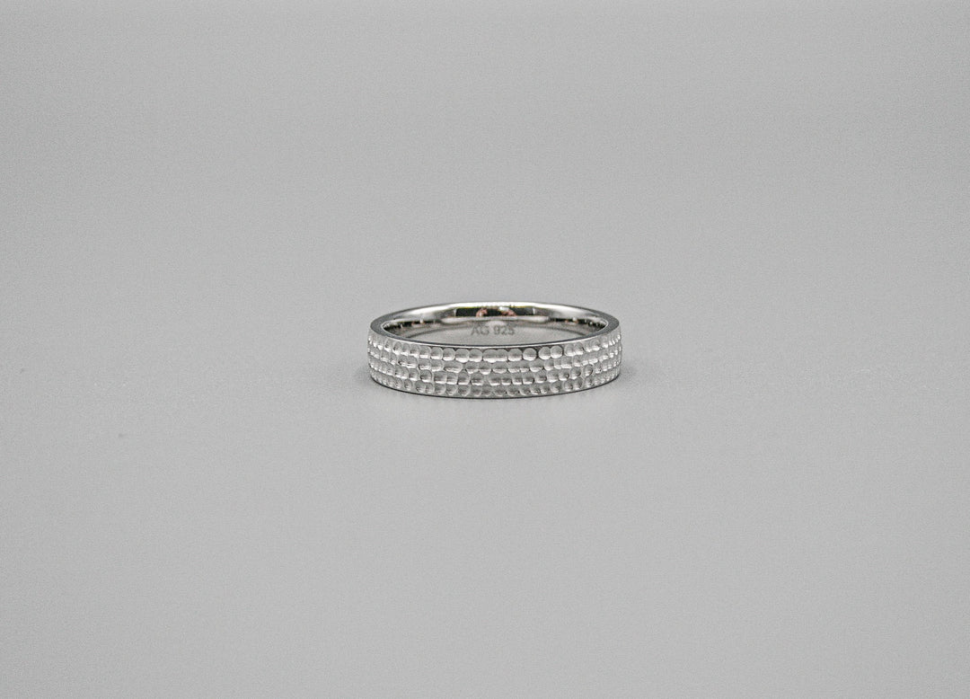 925 Silber Herrenring Rhodiniert 5mm Hammerschlag von Deinschmuck by TL